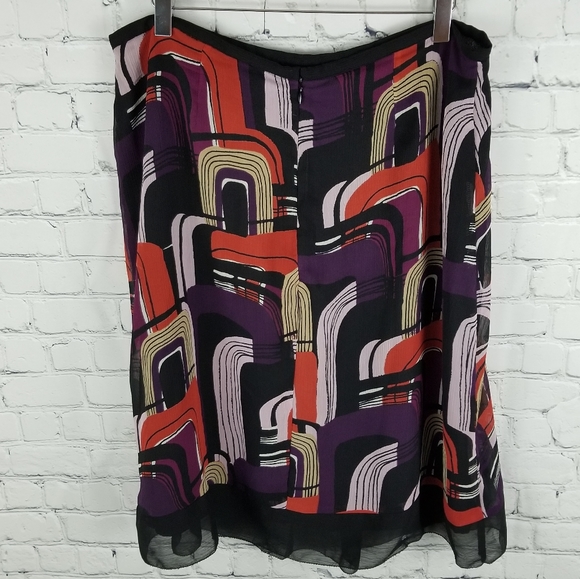 APOSTROPHE | abstract design flowy lined skirt - Picture 4 of 7